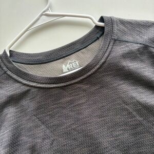 REI Co-op Mens Midweight Base Layer Top Gray Long Sleeve Fleece Crewneck L